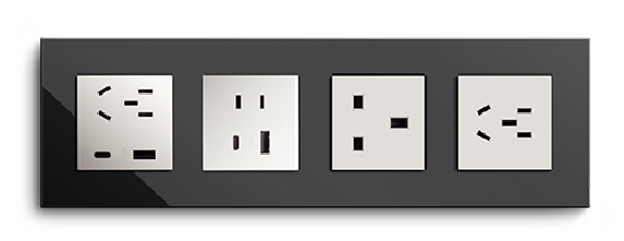 5 and 2-hole Socket & USB + 3-hole 16A + 5-hole Socket Smart Pan